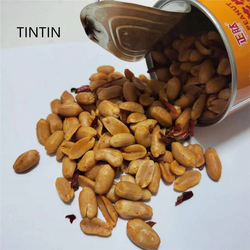 Maní frito picante con sabor salado, piel crujiente, maní salado